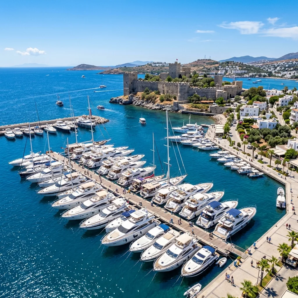 Bodrum marina with yachts