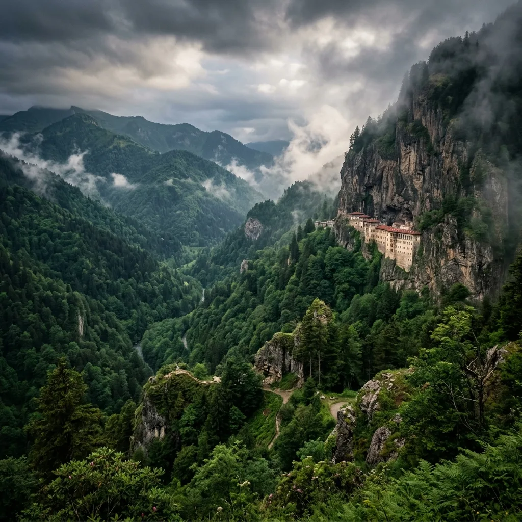 Trabzon Black Sea coast and lush mountains